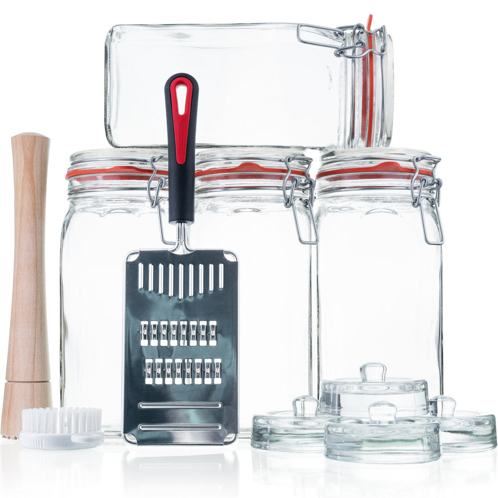 Fermentier-Set Drahtbügelglas 1550 ml mit Zubehör