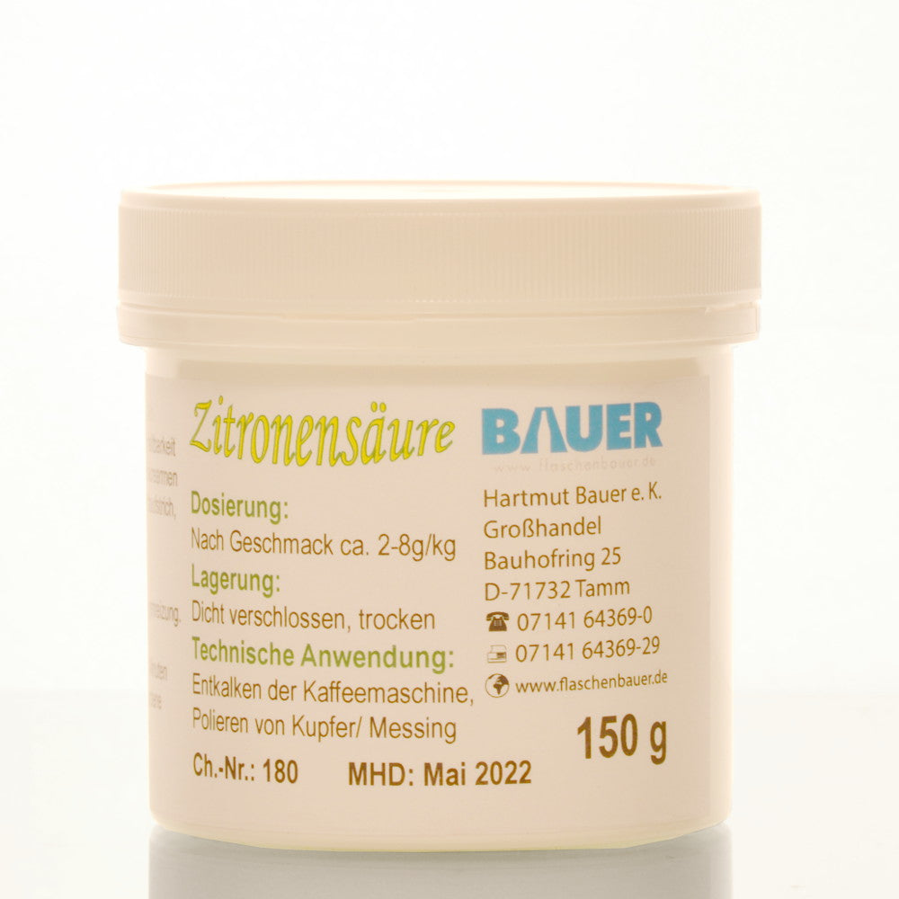Hochwertige Zitronensäure 150 g in Poly-Dose