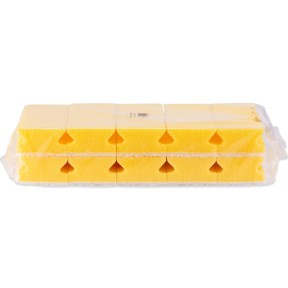 Padschwamm kratzfrei Gelb-Weiß - 10er-Set