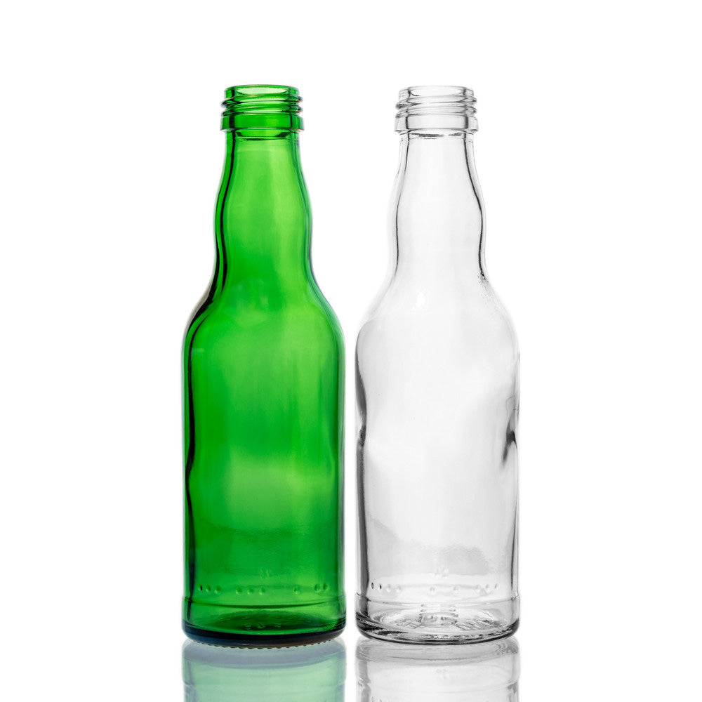 50-er Set Kropfhals-Flaschen Grün&Weiß 200 ml MCA-Mündung
